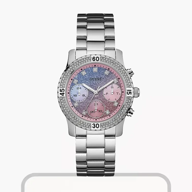 Guess Confetti Quartz Two-tone Crystal Dial Ladies Watch- W0774L1